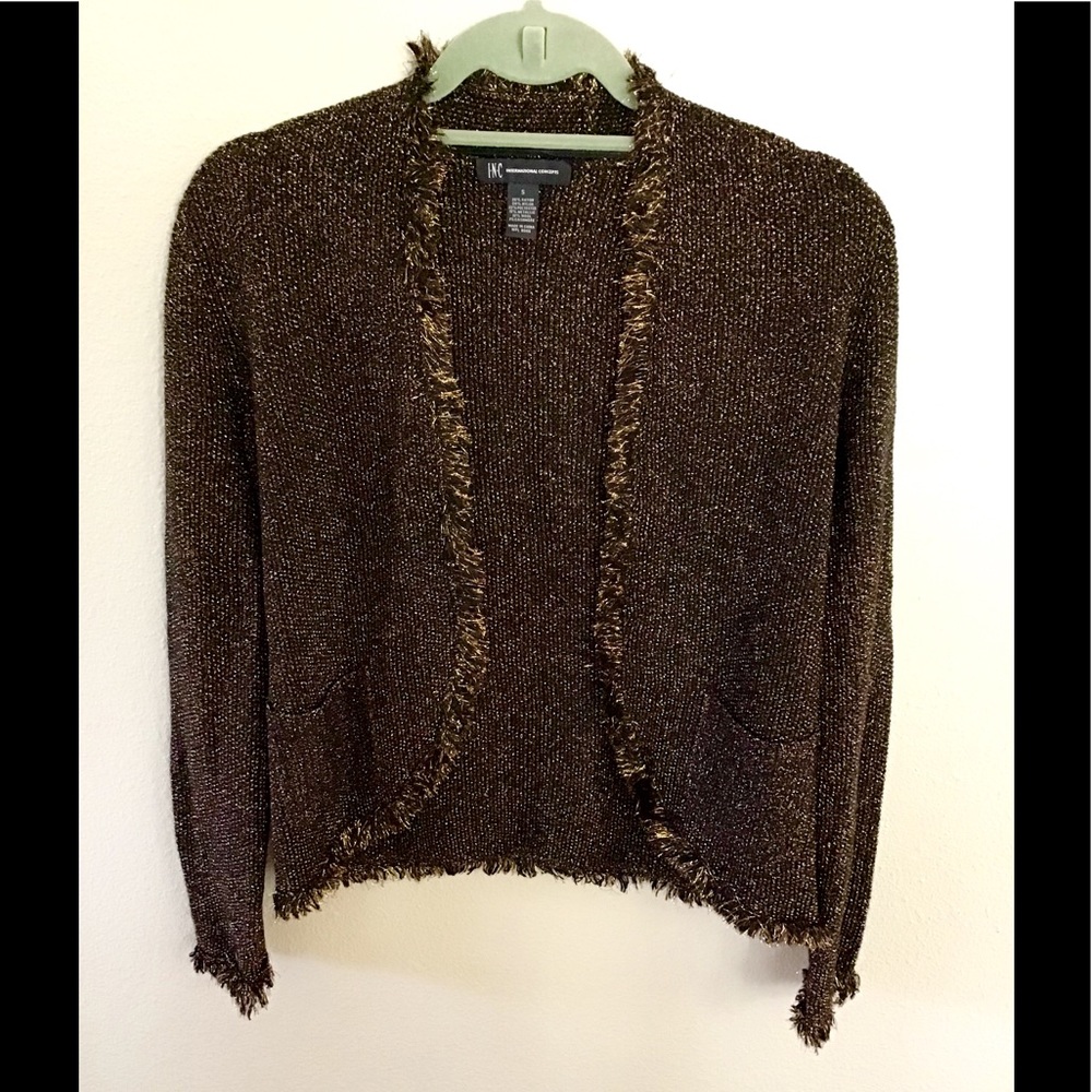 INC Metallic Wool/Cashmere Shrug